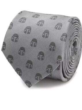 NWT Star Wars Mandalorian Helmet Tie. Men’s 59” Gunmetal Gray | Subtle Star Wars